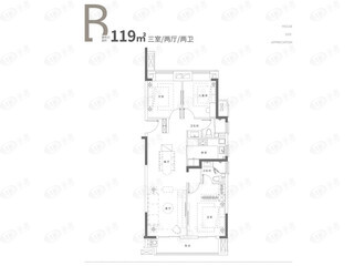 能建·长江华府B户型户型图