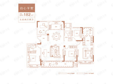 奥克斯姑溪晓著府5室2厅2卫户型图