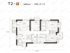 武汉·三镇中心4室2厅2卫户型图