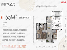 万科圣丰翡翠之光165平方米三居室户型图