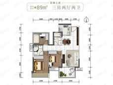 华润置地江南中心3室2厅2卫户型图