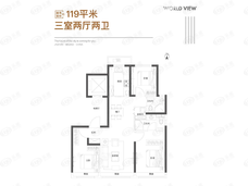 华樾国际领尚3室2厅2卫户型图