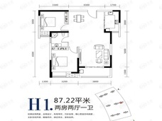 合融·清华源2室2厅1卫户型图