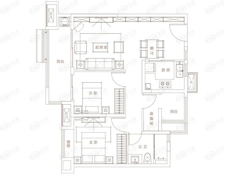 肥东县远洋星悦户型图公布 95㎡约11500元/㎡