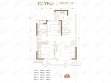 卧龙万诚府2室2厅1卫户型图