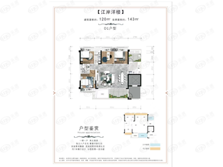 保利阅江台D1户型户型图