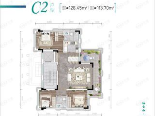 晋愉盛世融城C2户型户型图