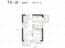 武汉·三镇中心2室2厅1卫户型图