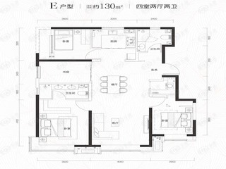 首开香溪郡E户型户型图