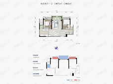 常青藤湖上初晴建面75㎡户型户型图