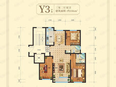 沈阳君豪巴黎庄园Y3建面106平方米三居室户型图