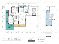 福天滨江院子B1 214㎡户型户型图