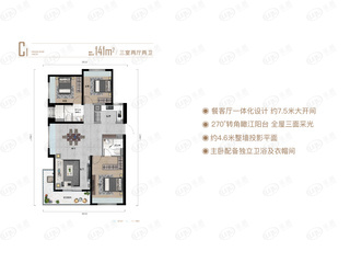 经开绿城·柳岸春晓C1户型户型图