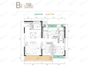 福星惠誉水岸国际澜桥公馆B1户型户型图