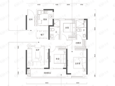 兰亭长江序3室2厅2卫户型图