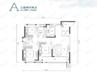 首创天阅一江源A户型户型图