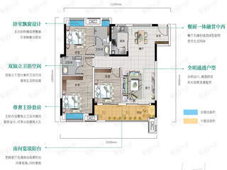 美好长江首玺105平户型户型图