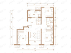 京能·西山印3室2厅1卫户型图