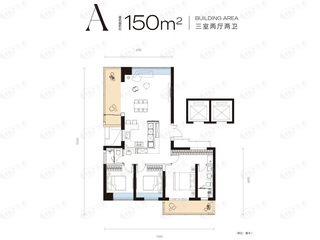 经开绿城·柳岸春晓A户型户型图