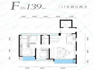 福星惠誉水岸国际澜桥公馆F户型户型图