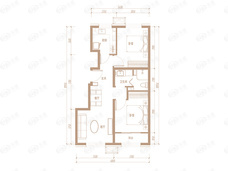 京能·西山印2室2厅1卫户型图