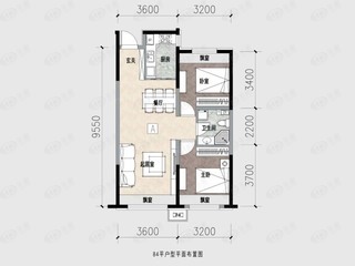 中旅万科城84㎡户型户型图