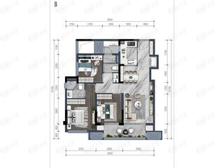 保利阅江台B户型户型图