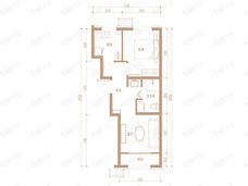 京能·西山印1室2厅1卫户型图