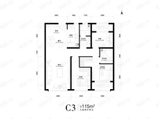 中海寰宇天下天赋3室2厅2卫户型图