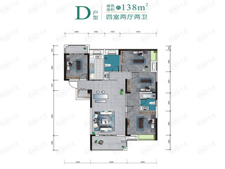 首创天阅一江源D户型户型图