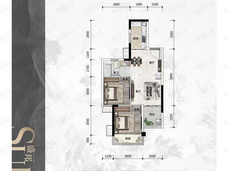 盛邦双悦湾2室2厅1卫户型图