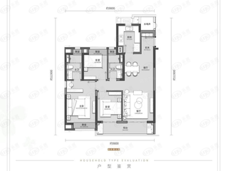 融侨滨江城|天域|美域B户型户型图