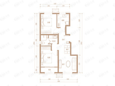 京能·西山印2室2厅1卫户型图