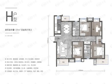 香港置地光明地产印湖云著4室2厅2卫户型图