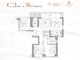 经开绿城·柳岸春晓C2户型户型图