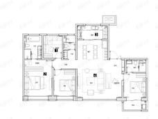 万科·雁鸣湖4室2厅3卫户型图