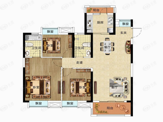 美好长江首玺天悦D2户型户型图