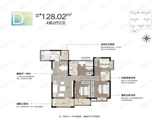 鄂州富力金禧悦城D户型户型图