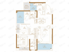 新城明昱东方3室2厅2卫户型图