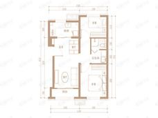 京能·西山印2室2厅1卫户型图