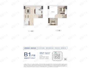 航发·天虹城B1户型户型图