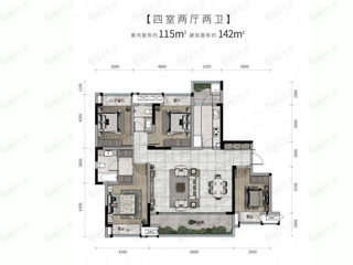 合能枫丹宸悦四居户型户型图