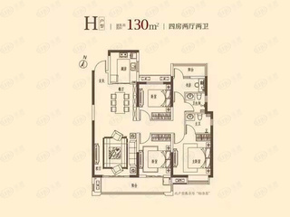 鄂州富力金禧悦城H户型户型图