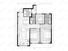 中粮·奥体壹号3室2厅2卫户型图