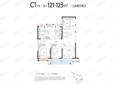 武汉城建·电建|汉悦府·朗境C1户型户型图