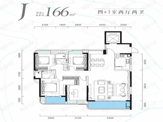 经开绿城·柳岸春晓J户型户型图