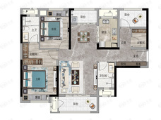新城·朗隽大都会3室2厅2卫户型图