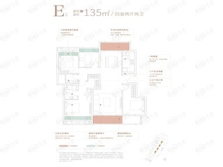 武汉城建·汉樾台E户型户型图