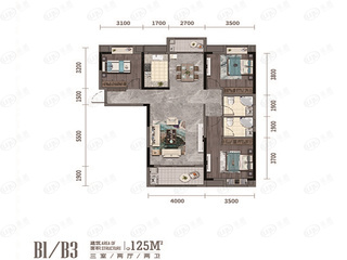 融侨滨江城|天域|美域B1/B3户型户型图