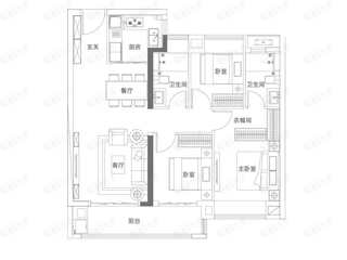 首创天阅一江源B户型图